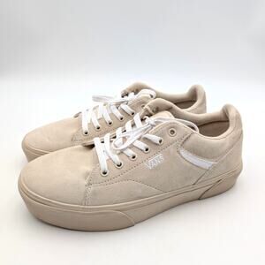 Vans Seldan Platform Sneaker Shoes Round Toe Women's Beige Suede Size US10 EU41
